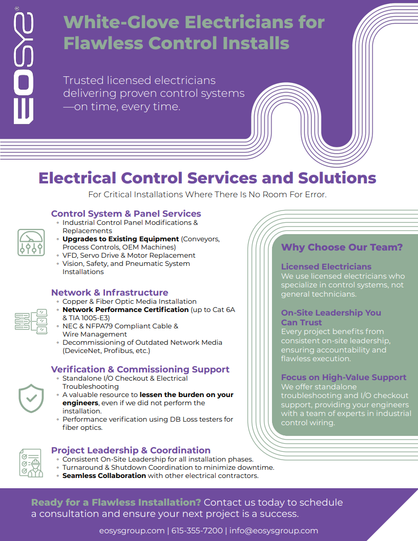 Electrical Control Services and Solutions Flyer Sep 2025